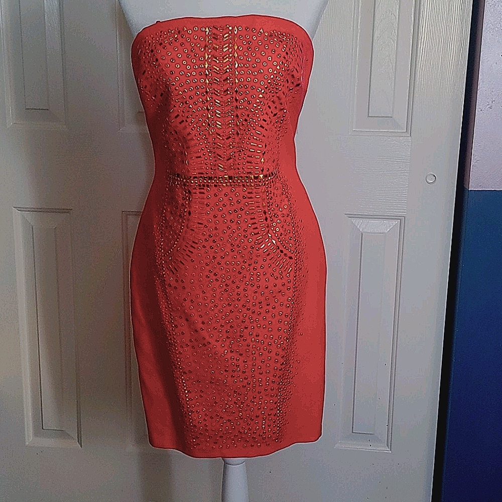 Orange cocktail dress